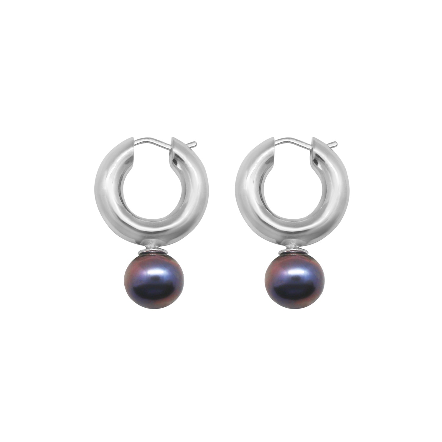 Silver Freshwater Peacock hotsell Pearl Hoop Earrings