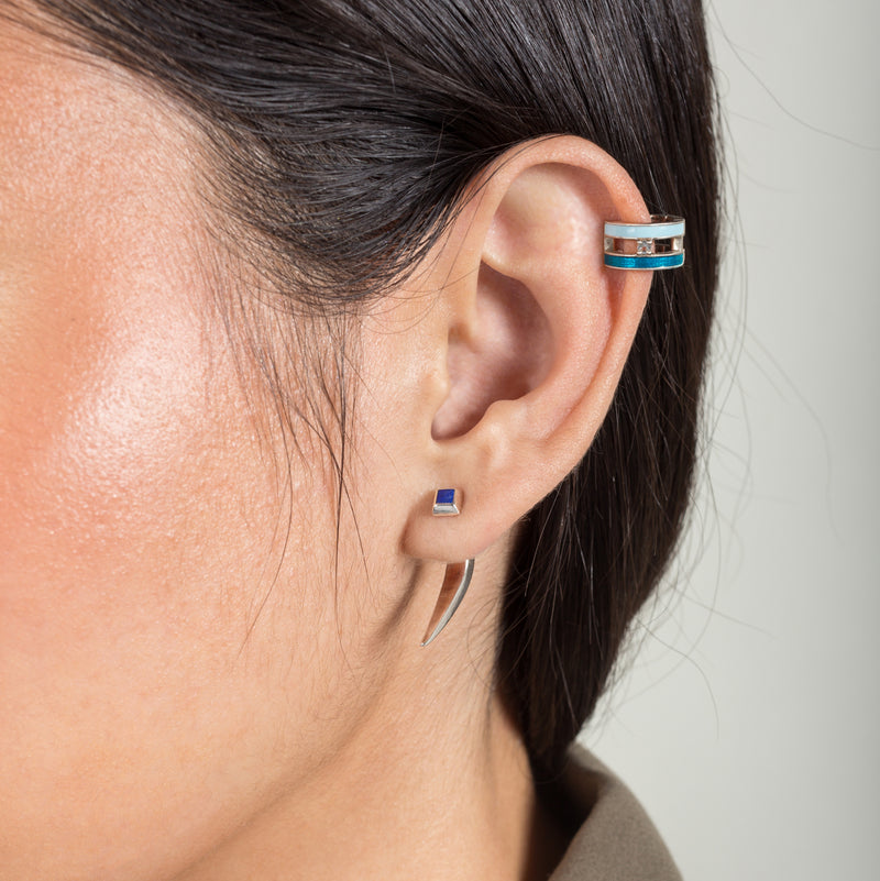 AMAZON EARRINGS SILVER WITH LAPIS