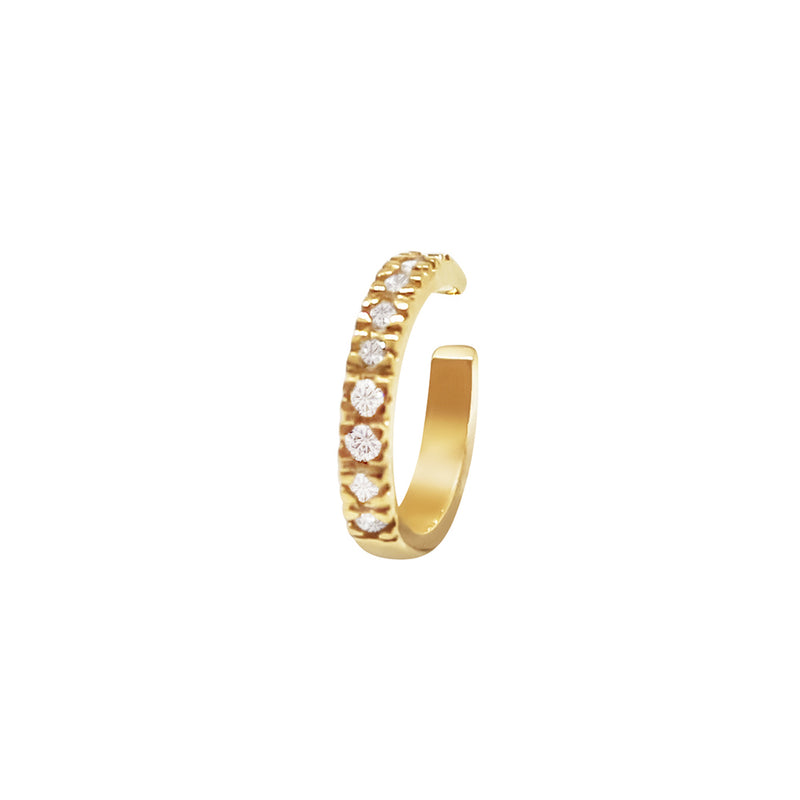 ECO-FINE EAR CUFF YELLOW GOLD WITH WHITE DIAMONDS
