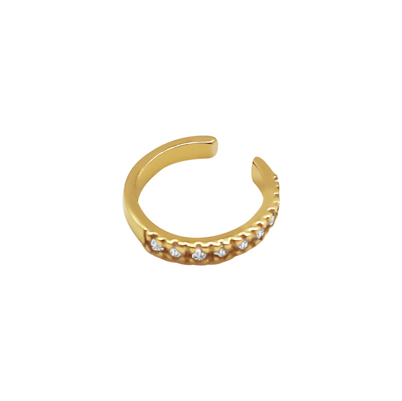 ECO-FINE EAR CUFF YELLOW GOLD WITH WHITE DIAMONDS