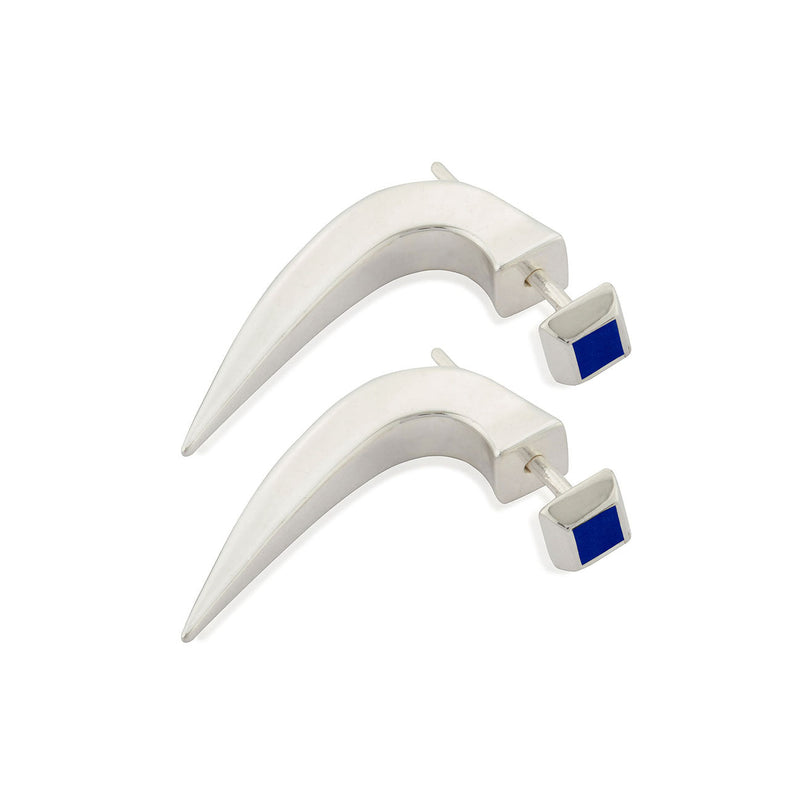 AMAZON EARRINGS SILVER WITH LAPIS