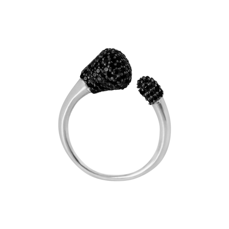 925CORE CHUNKY RING SILVER WITH BLACK DIAMONDS