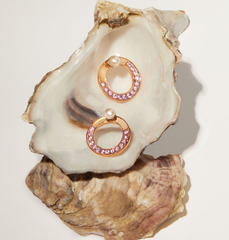 SNAKETRIC DISC EARRINGS PINK