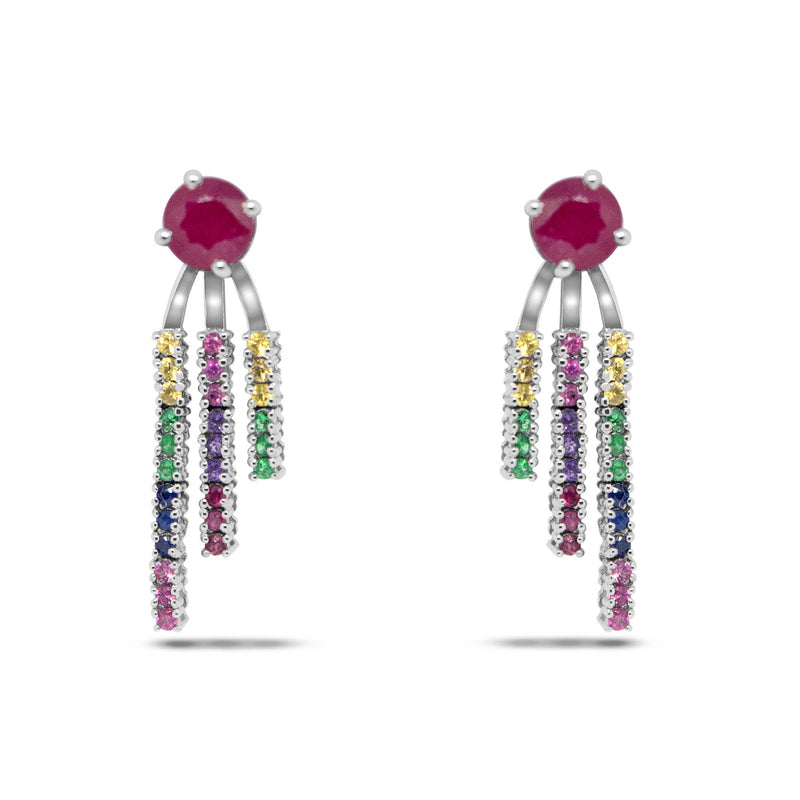 RAINBOW EARRINGS WITH RUBIES
