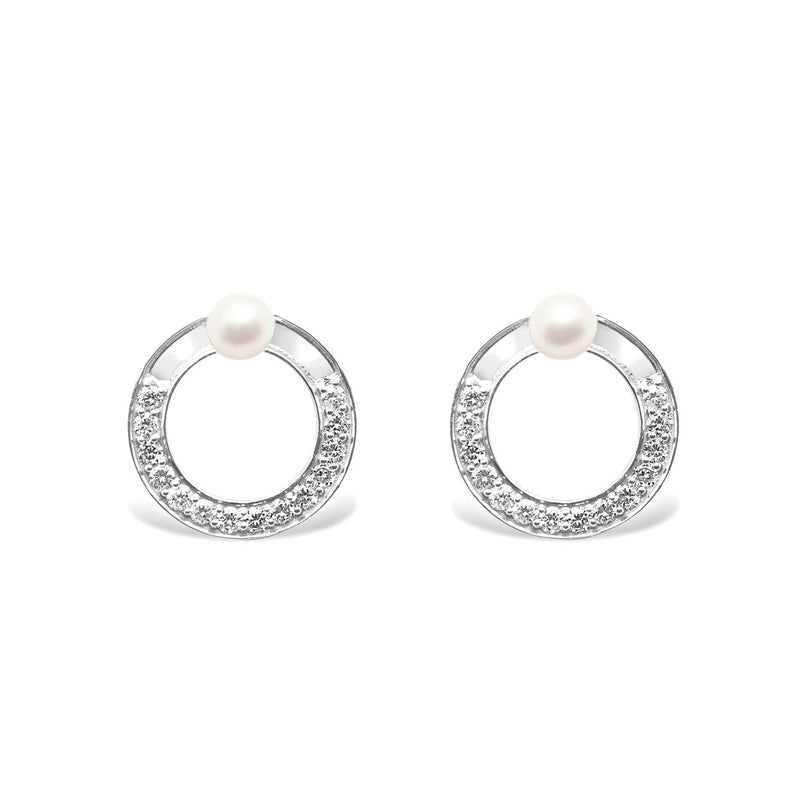 SNAKETRIC DISC EARRINGS WHITE