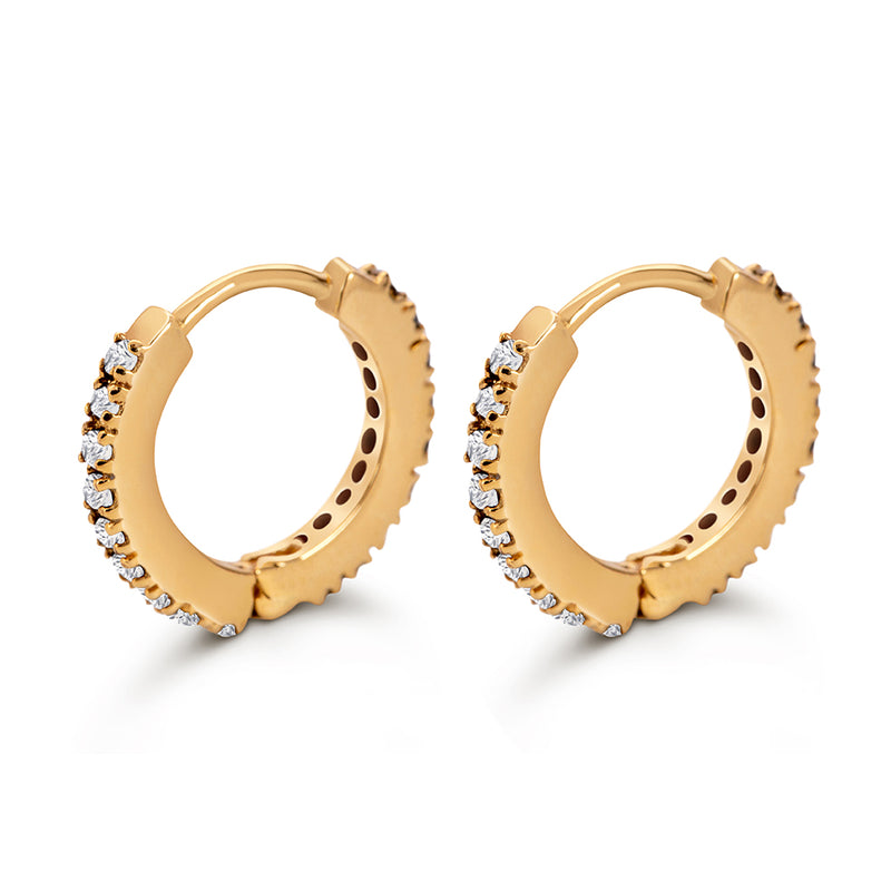 ECO-FINE HUGGIES YELLOW GOLD WITH WHITE DIAMONDS