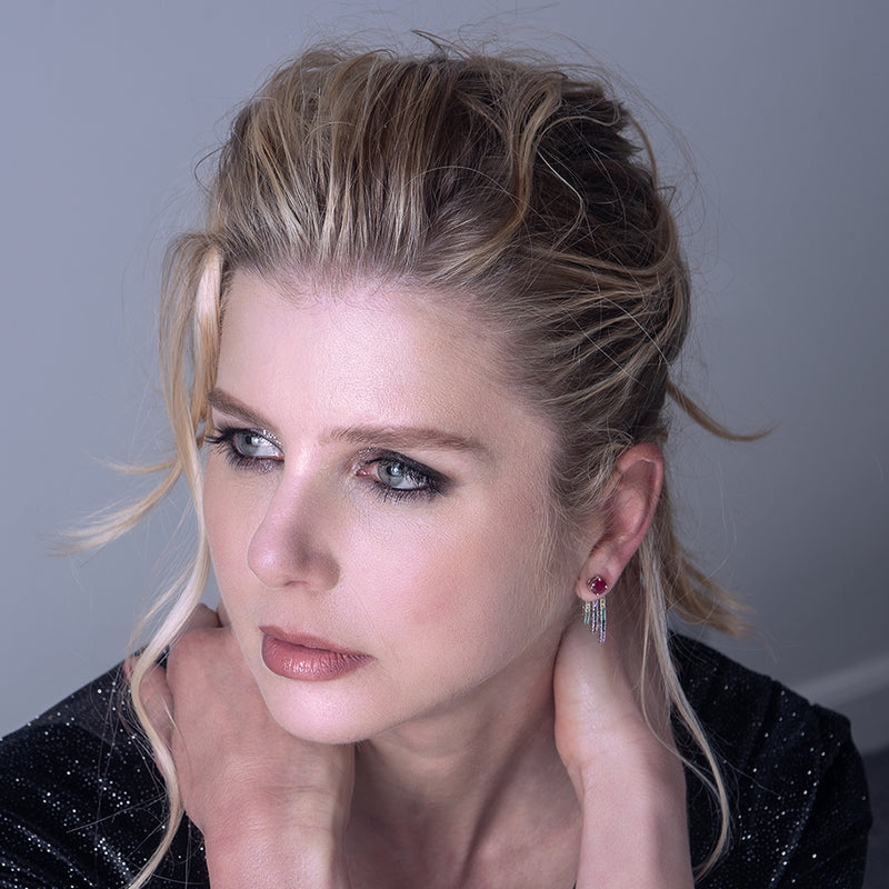 RAINBOW EARRINGS WITH RUBIES