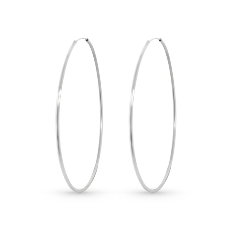 ECO-FINE MAXI HOOPS IN WHITE GOLD