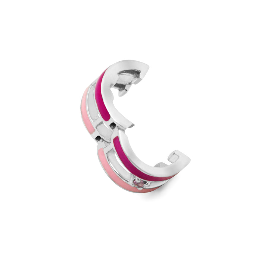 PINK STRIPED EAR CUFF WITH FANCY SAPPHIRE
