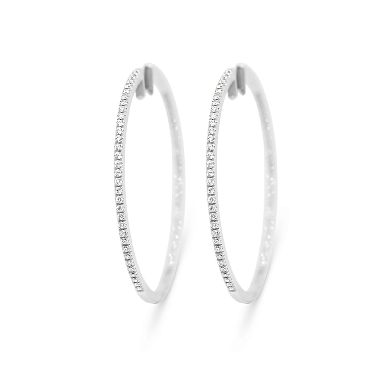 ECO-FINE LARGE HOOPS WHITE GOLD WITH DIAMONDS
