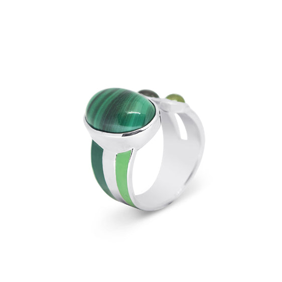 GREEN STRIPED RING