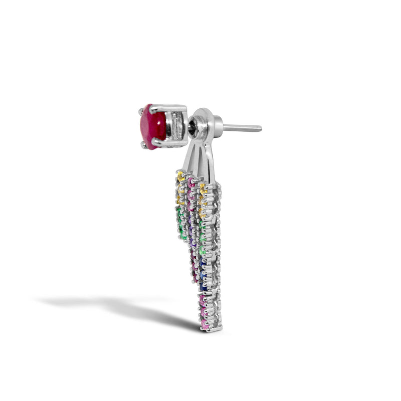 RAINBOW EARRINGS WITH RUBIES