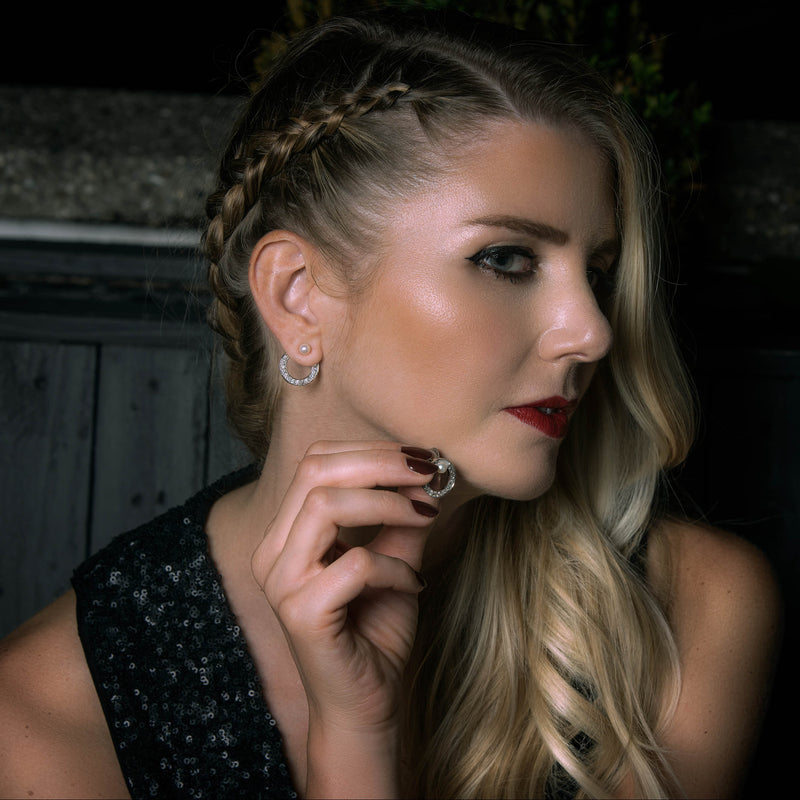 SNAKETRIC DISC EARRINGS WHITE