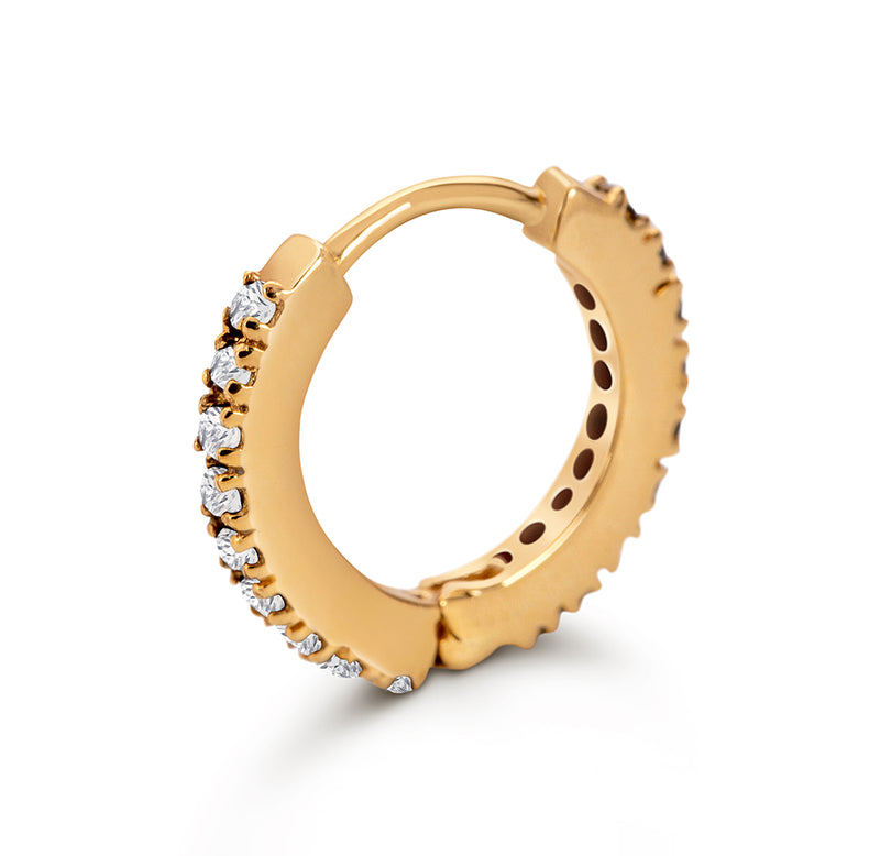 ECO-FINE HUGGIES YELLOW GOLD WITH WHITE DIAMONDS
