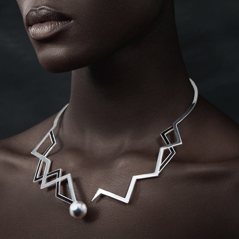 SNAKETRIC EDGY CHOKER SILVER